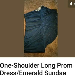 Emerald blue diamond dress